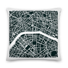 Load image into Gallery viewer, Trow Pillow with Paris City Map print
