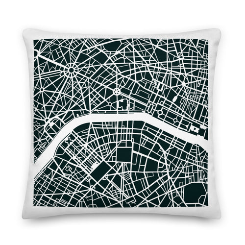 Trow Pillow with Paris City Map print